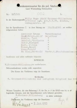 Krahmer-Möllenberg, Willy Hugo Adolf