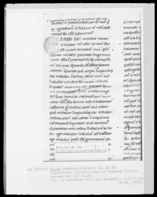 Augustinus, Enarrationes in Psalmos 101-150 — Initiale E (xaudi), Folio 2 recto