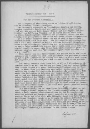 Rietheim (Rietheim-Weilheim) mit Weilheim, Dürbheim, Böttingen, Bubsheim und Mahlstetten: Pfarrbericht 1948