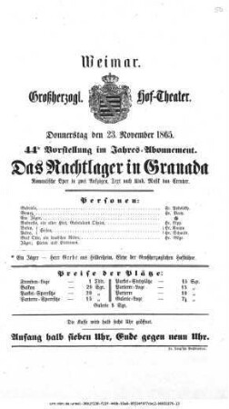 Das Nachtlager in Granada