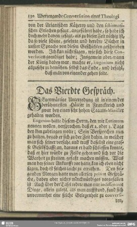 Das Vierdte Gespräch. [Vom Sünden-Fall und dessen Zulassung]