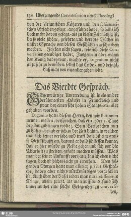Das Vierdte Gespräch. [Vom Sünden-Fall und dessen Zulassung]