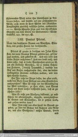 LIIII. Pontius Pilatus : Unter den berühmten Namen von Menschen, Sündern, und grossen Herren der berühmteste