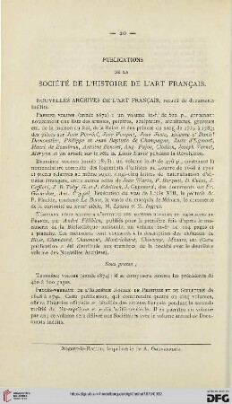 Publications de la Société de l'histoire de l'art français
