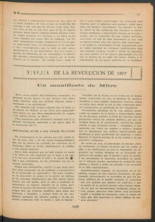 Despues de la revolución de 1877 : Un manifiesto de Mitre