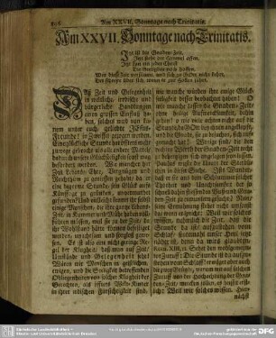 Am XXVII. Sonntage nach Trinitatis