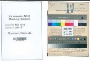 Entnazifizierung Petronella Donsbach , geb. 11.09.1898 (Lehrerin)
