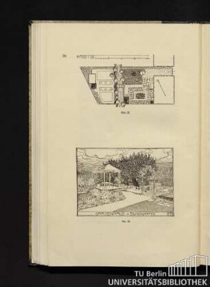 Abb. 27. / Abb. 28. Gartenhaus im Blumengarten.