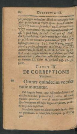 Caput IX. De Correptione Vocalium.