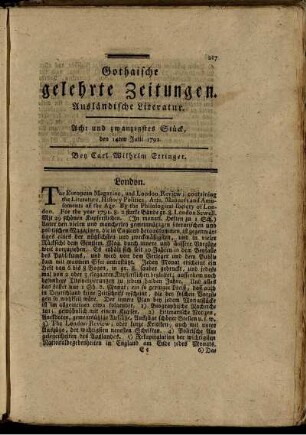Acht und zwanzigstes Stück, den 14ten Julii 1792.