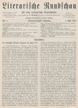 129-134 Die katholische Literatur Englands im Jahre 1894