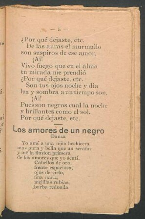 Los amores de un negro : Danza