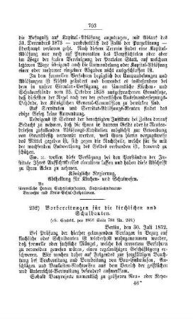 Vorbereitungen für die kirchlichen und Schulbauten : [V. Elementarschulwesen]