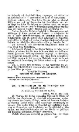 Vorbereitungen für die kirchlichen und Schulbauten : [V. Elementarschulwesen]