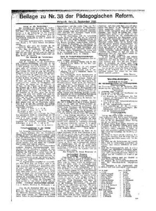 [Aus Hamburg] : [Fortsetzung aus dem Hauptblatt] ; Beilage zu Nr. 38 der Pädagogischen Reform