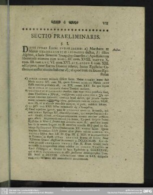 Sectio Praeliminaris