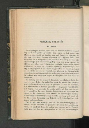 Vreemde Koloniën, door H. D.