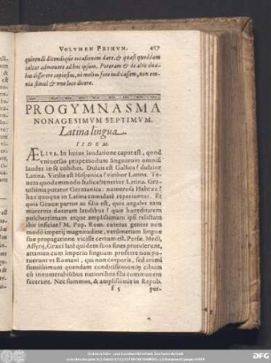 Progymnasma Nonagesimum Septimum. Latina lingua. Iidem.