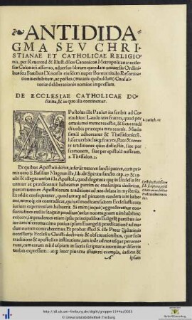 De Ecclesiae Catholicae Doctrina