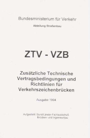 Vortrag, ZTV-VZB
