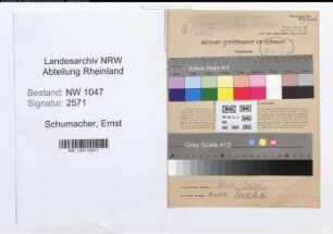 Entnazifizierung Ernst Schumacher , geb. 16.07.1899 (Schlosser)