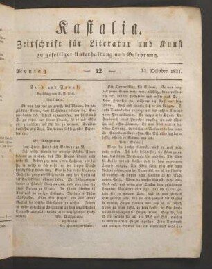 Ausgabe vom 20. October 1831.