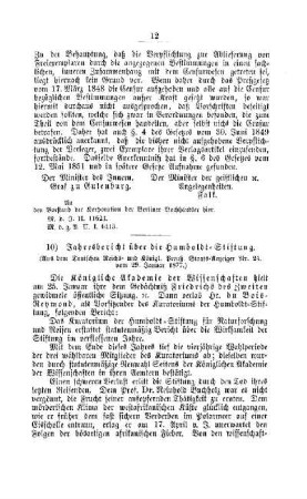 Jahresbericht über die Humboldt-Stiftung : [II. Universitäten, Akademien, etc.]