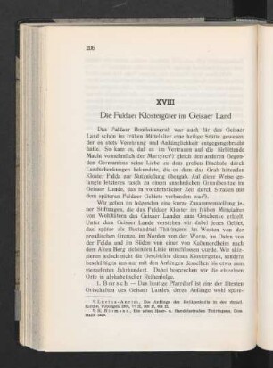 XVIII Die Fuldaer Klostergüter im Geisaer Land