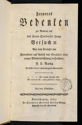 1-118, Ferneres Bedenken