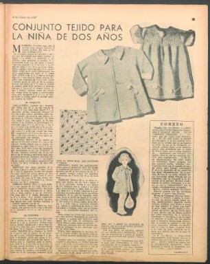 Conjunto tejido para la niña de dos años