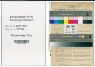 Entnazifizierung Fritz Niederheide , geb. 07.11.1898 (Technischer Grubenbeamter)