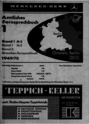 1969/1970: Amtliches Fernsprechbuch
