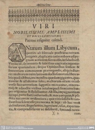 VIRI NOBILISSIMI, AMPLISSIMI ET EXCELLENTISSIMI, Patroni colendi.