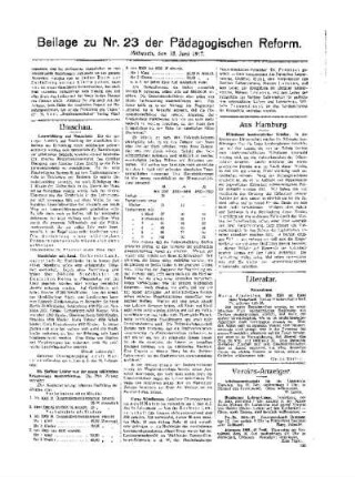 Fortsetzung aus dem Hauptblatt : Beilage zu Nr. [24] der Pädagogischen Reform