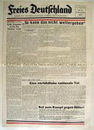 Wochenzeitung des NKFD "Freies Deutschland" mit Aufrufen zum Kampf gegen Hitler