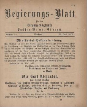 Nr. 23 : 23. Juni 1872