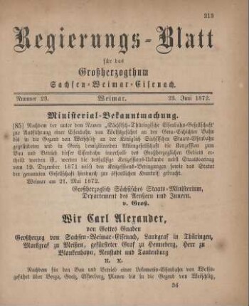 Nr. 23 : 23. Juni 1872