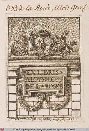 Exlibris des Alois Basselet de La Rosée