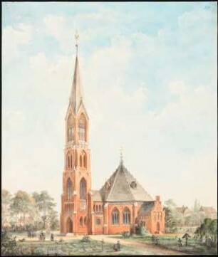 Kirche mit 412 Sitzplätzen: Perspektivische Ansicht