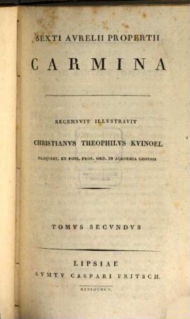 Sexti Avrelii Propertii Carmina, 2