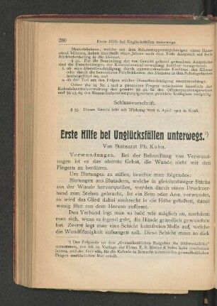Erste Hilfe bei Unglücksfällen unterwegs.