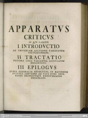 Apparatus Criticus