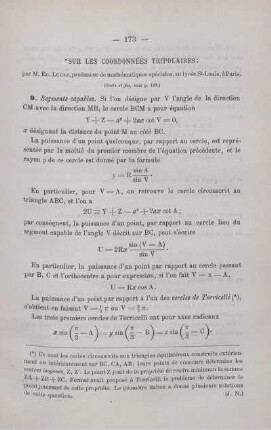 SUR LES COORDONNÉES TRIPOLAIRES.