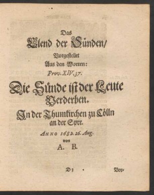 Das Elend der Sünden