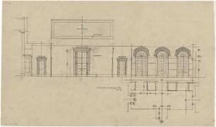 Döllgast, Hans; München; Ostfriedhof, Aussegnungshalle - Grundriss; Wandabwicklung