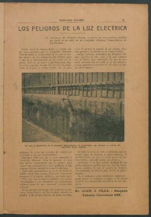 Los peligros de la luz electrica