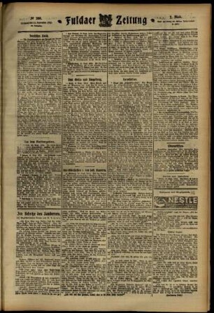 Zweite Ausgabe vom Mittwoch, den 11. September 1912.