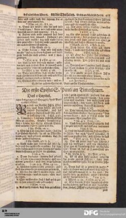 Die erste Epistel S. Pauli an Timotheum.