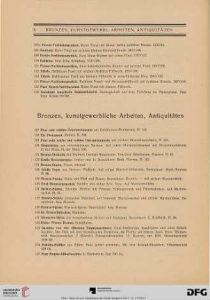 Bronzen, kunstgewerbliche Arbeiten, Antiquitäten (Nr. 117-181)