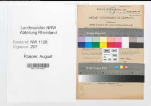 Entnazifizierung August Roeper , geb. 12.06.1895 (Polizist)
